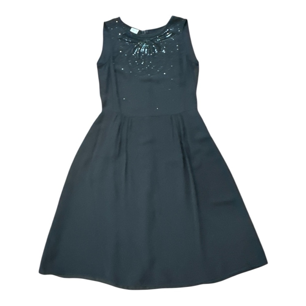 ARMANI COLLEZIONI 2003 Black Silk Blend Embellished Sleeveless Dress Size US 6